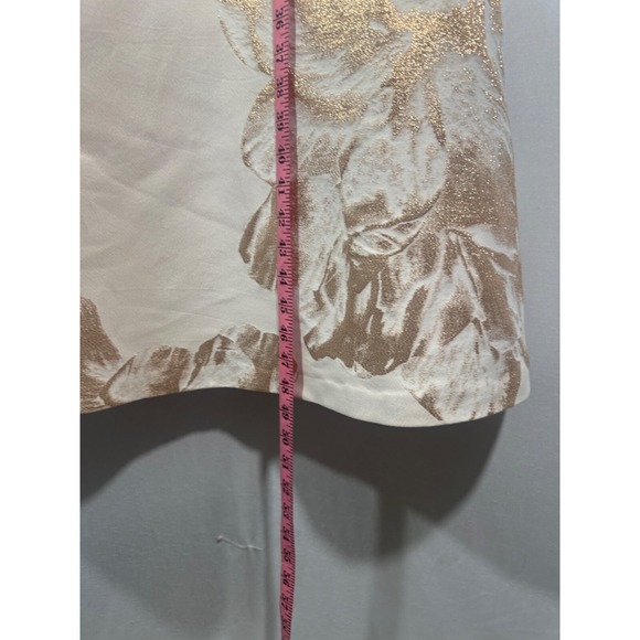 NWT $300 Kay Unger‎ [ 6 ] FLoral Jacquard Tea Length Dress in Champagne #J1761 - Picture 7 of 14